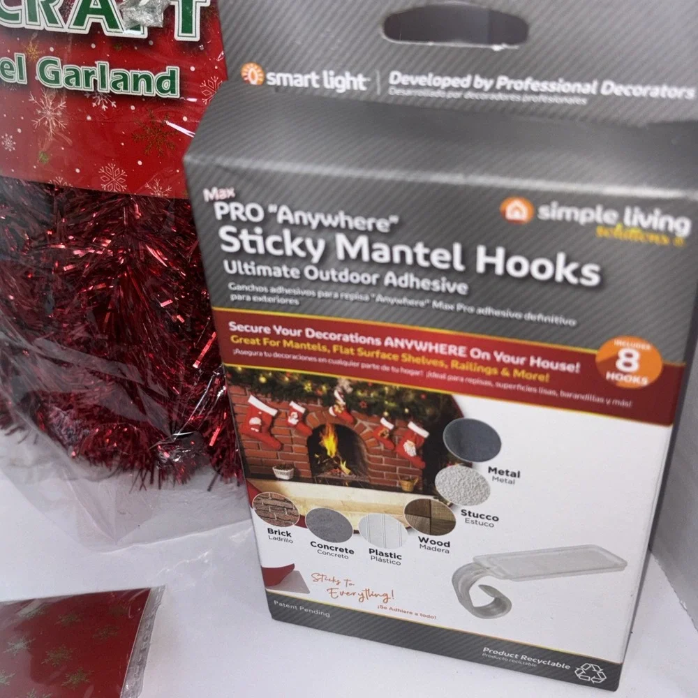 Christmas Decorations & Gift Wrapping Supplies. Garland, Gift Tags, Ribbon Hooks